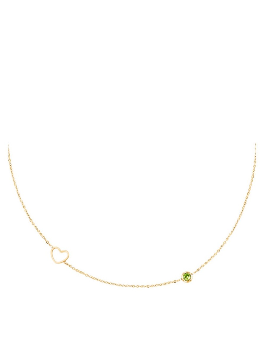 Accessoires FASHIONIZE Cadeau | Halsketting Geboortesteen Augustus Goud