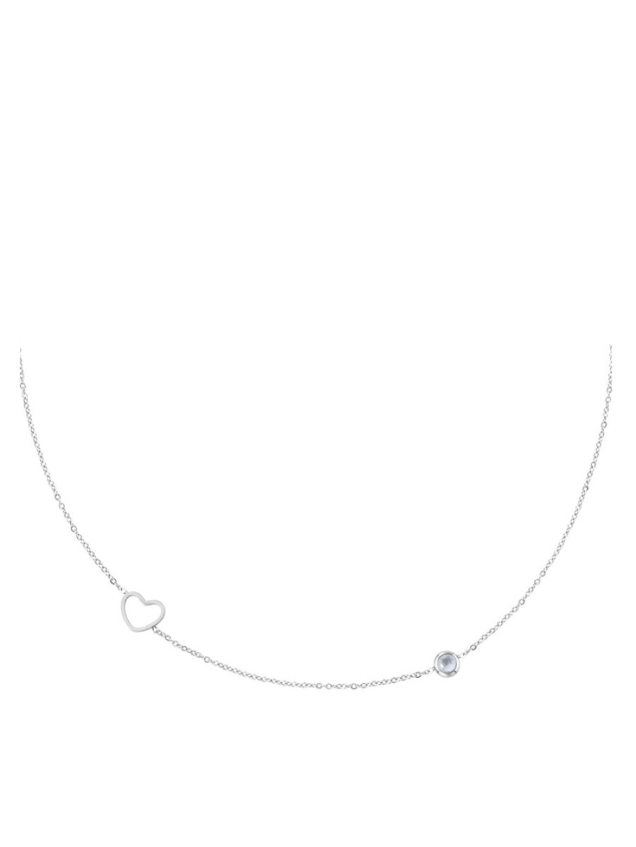 Accessoires FASHIONIZE Cadeau | Halsketting Geboortesteen Juni Zilver