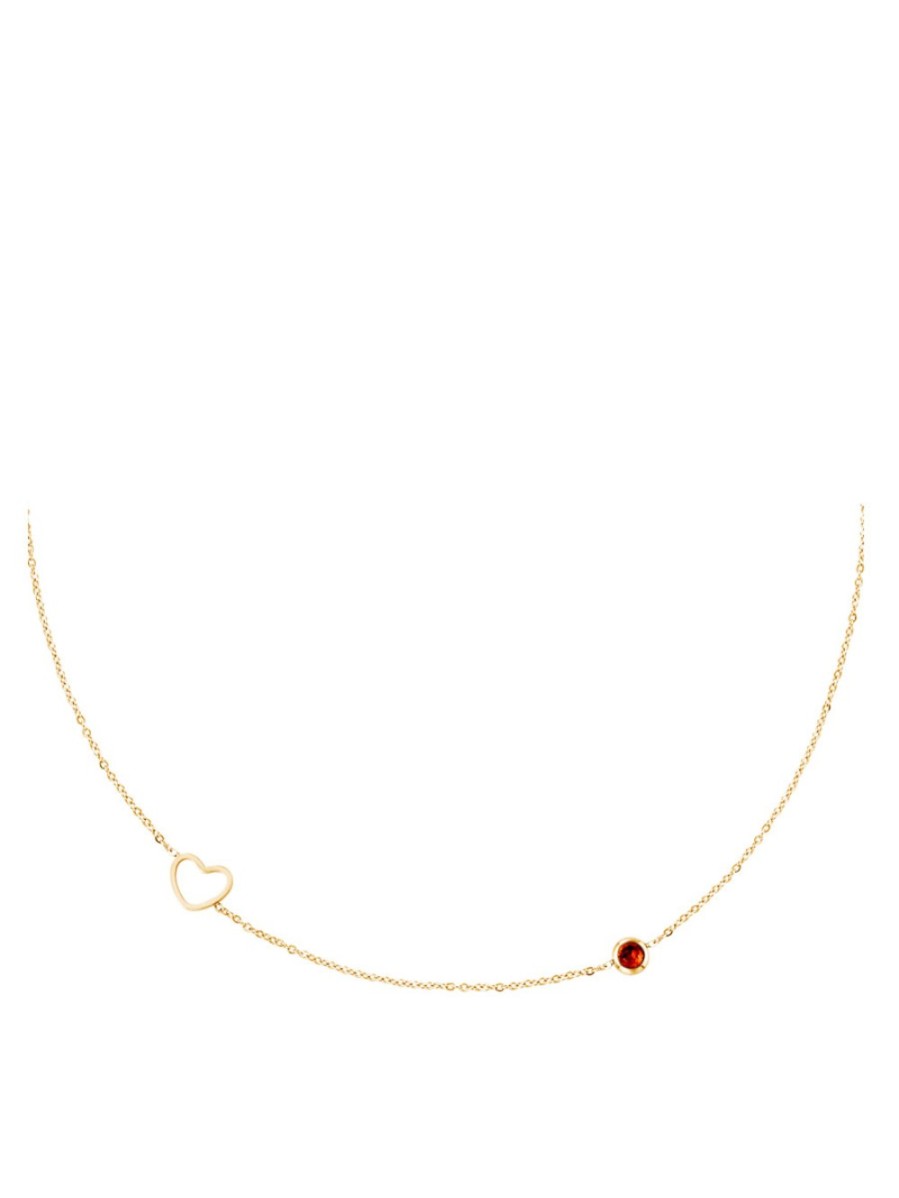 Accessoires FASHIONIZE Cadeau | Halsketting Geboortesteen Januari Goud